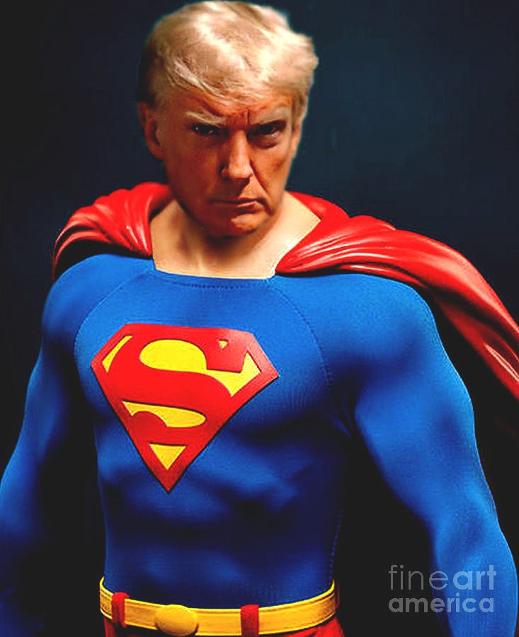 Superman Donald Trump Mug Shot Pose Painting by Teo Alfonso - Fine Art America