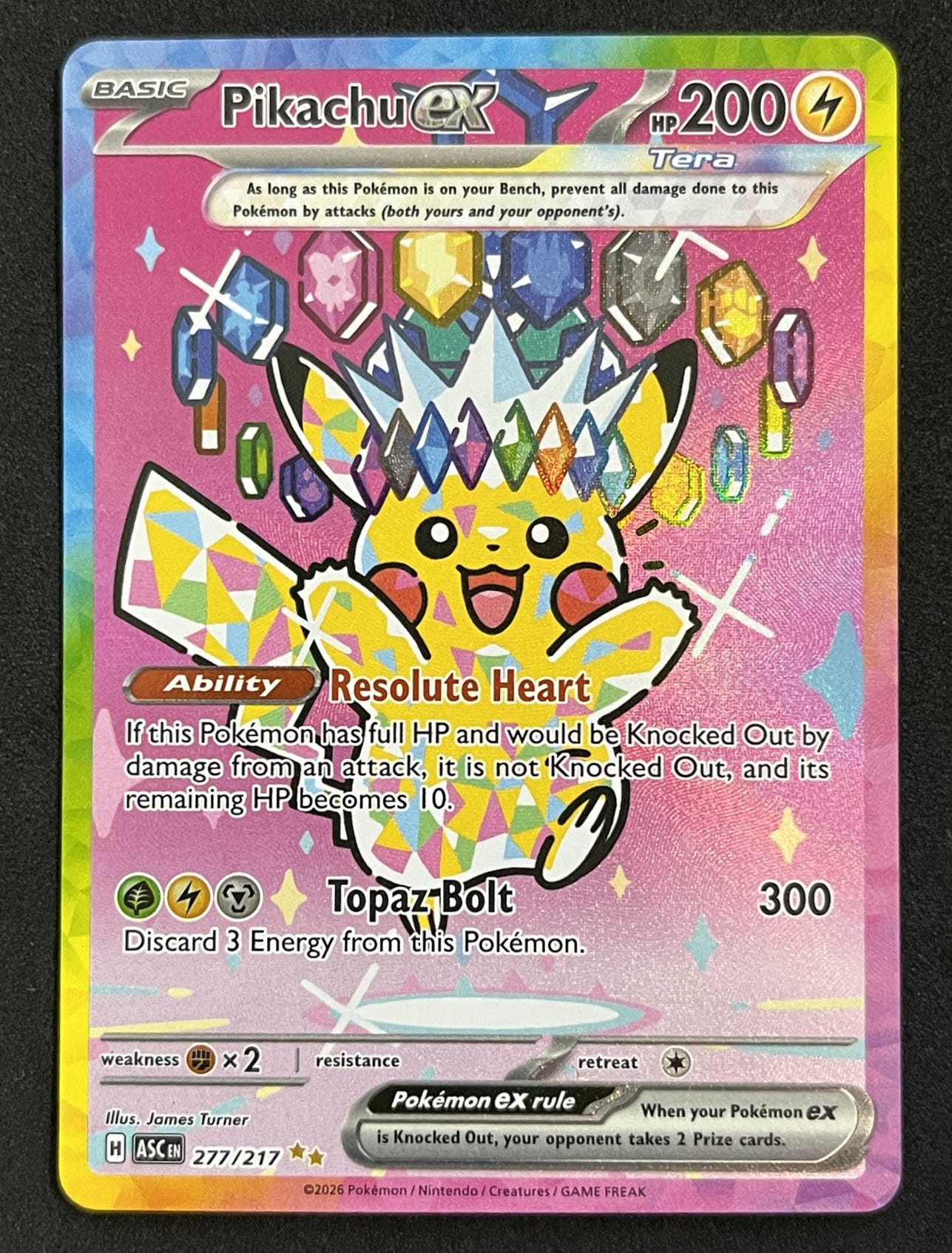 Mega Dream Pikachu #277 English with slight slant Mega Dream Pikachu #277 English with slight slant