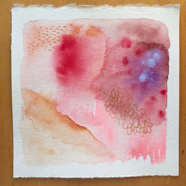 This may contain: an abstract painting with watercolors on paper