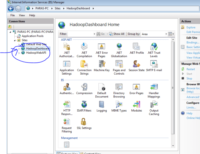 IIS windows hadoop local host site port 8085 IIS windows hadoop local host site port 8085