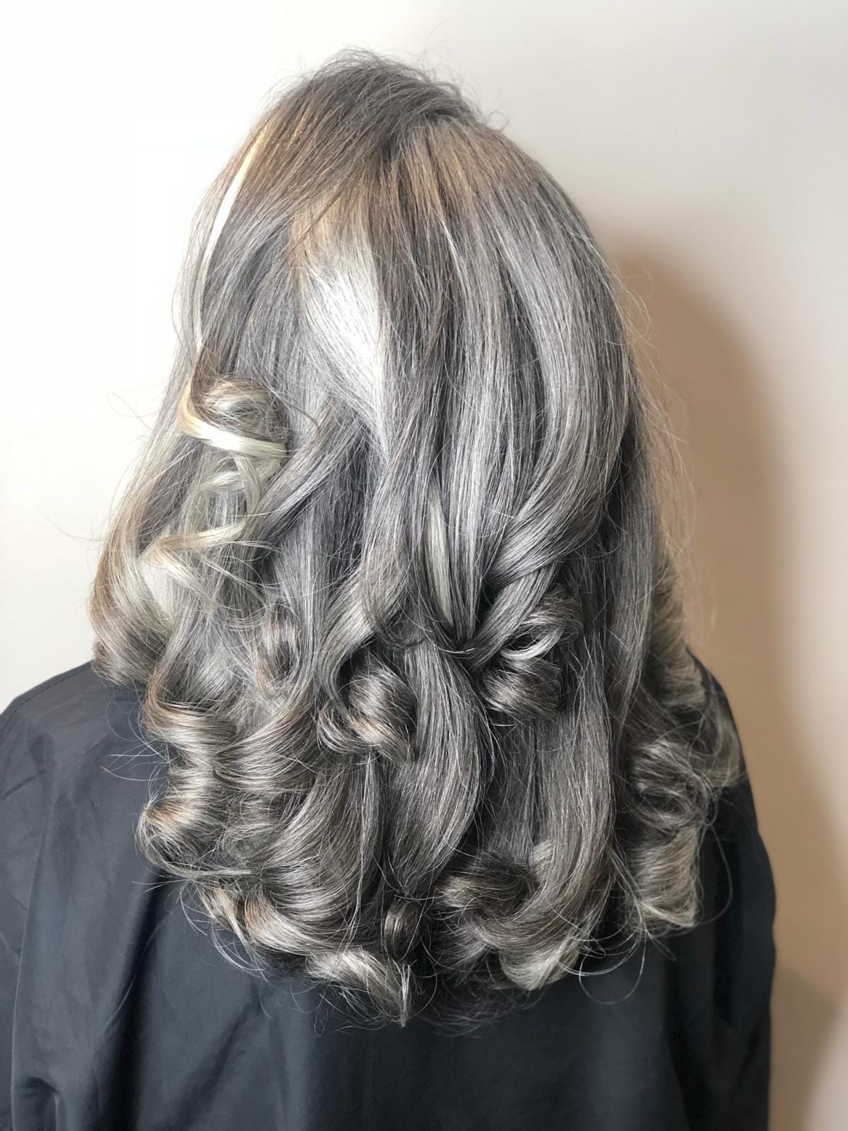 A picture of Beauty Editor, Donna Francis' mum showing her beautiful grey long hair