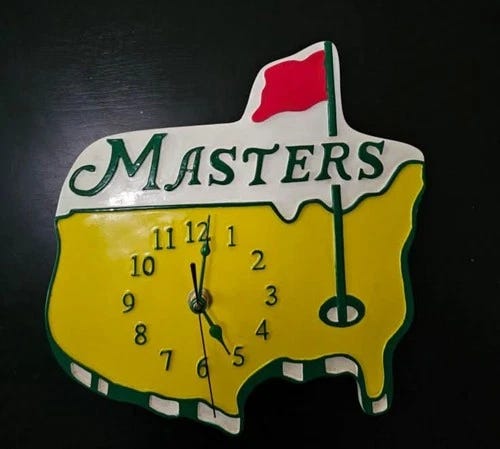 THE MASTERS GOLF WALL CLOCK VINTAGE QUARTZ RARE Augusta - Picture 1 of 1