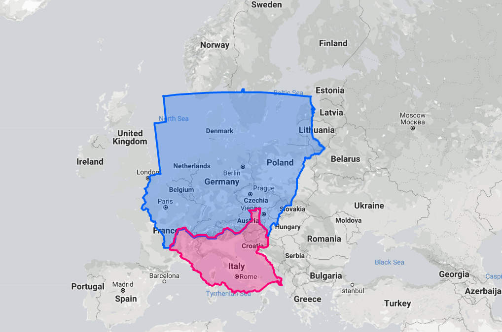 Map of Sudan+South Sudan over Europe : r/MapPorn