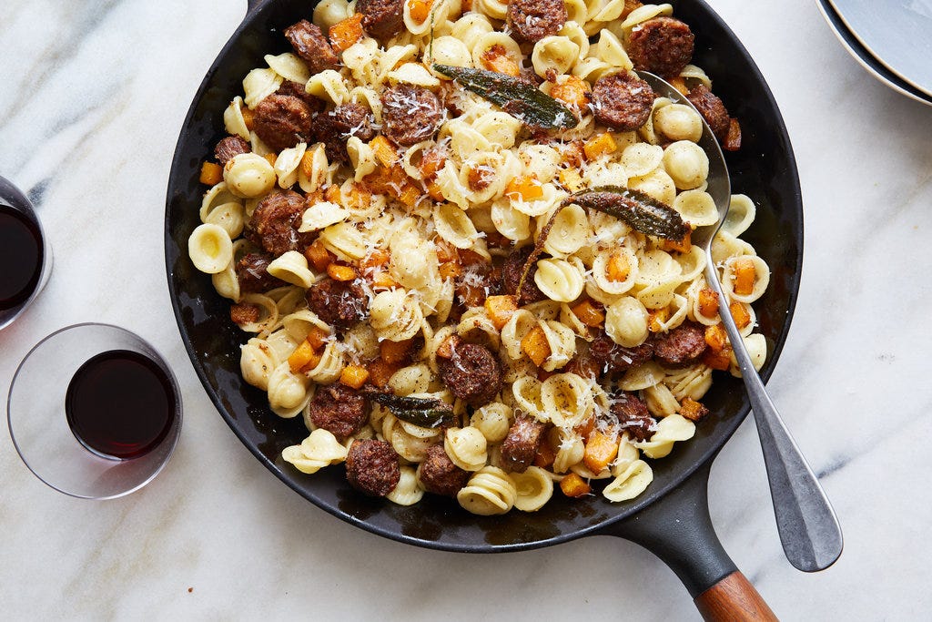 Pasta With Sausage, Squash and Sage Brown Butter Pasta With Sausage, Squash and Sage Brown Butter