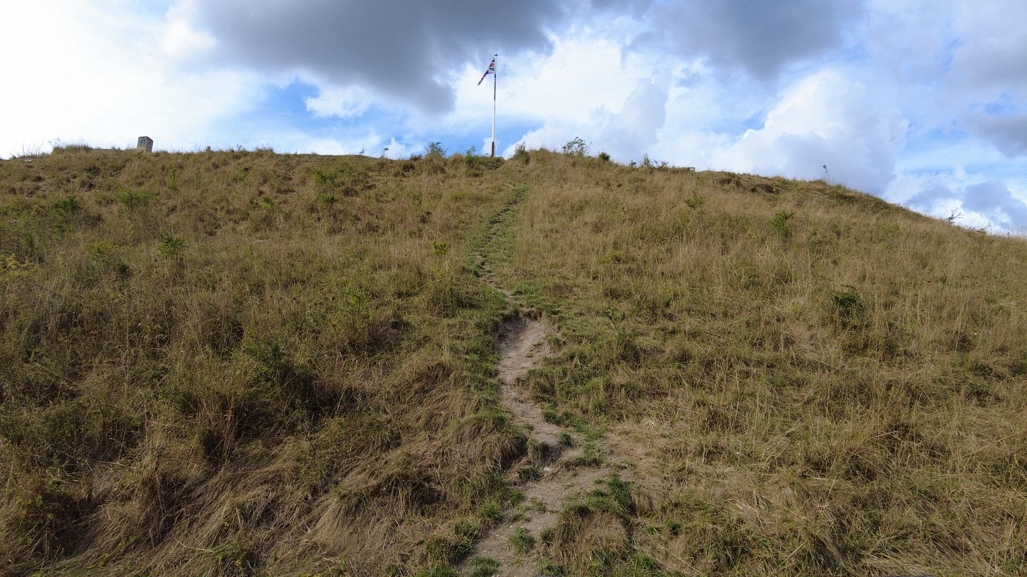 Castle Hill Mere - flag flying,