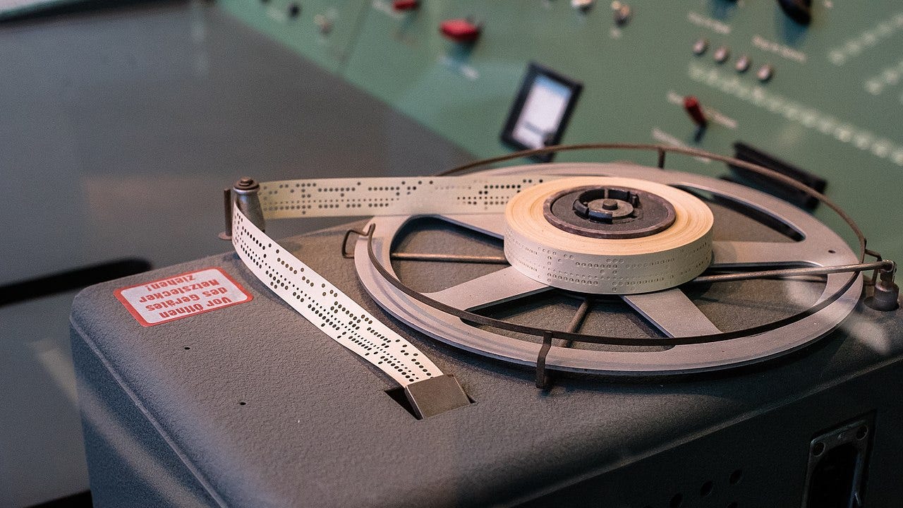 Punched paper tape reader. Photo: Billie Grace Ward