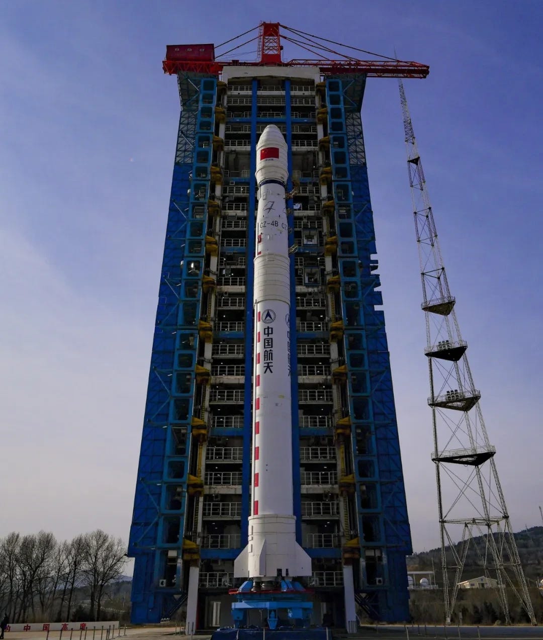 The Long March 4B Y61 vehicle at Launch Complex 9 before its launch mission.