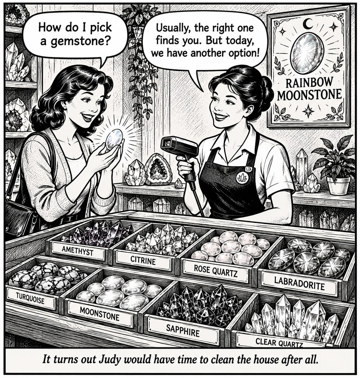 Revised gemstone-shop comic without Tesla or energy machine Revised gemstone-shop comic without Tesla or energy machine
