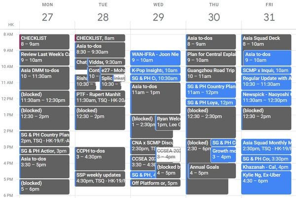 Mostly grayed out, means there are no pending items. Overall, a pretty good week.