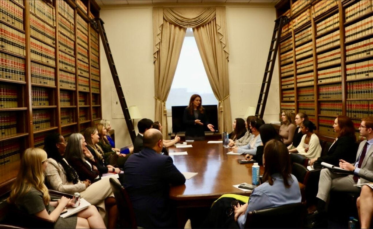 Anne leading a Congressional briefing