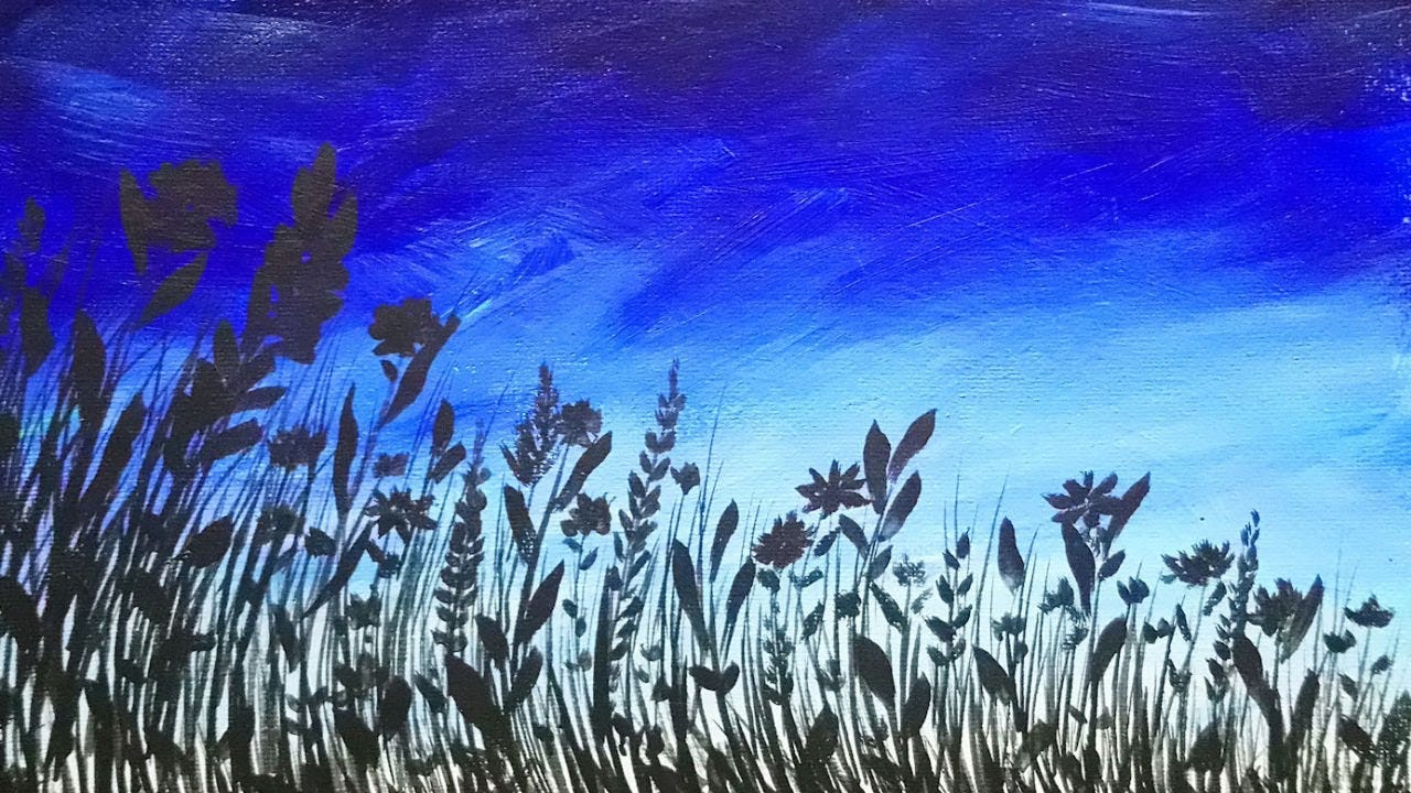 Spring Flowers and Blue Sky Acrylic Painting Easy Impressionist Painting  Demo - YouTube