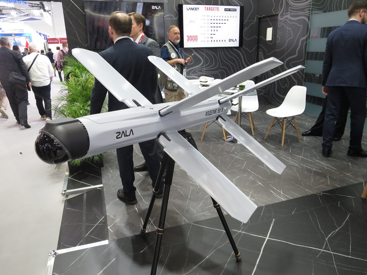 Photo: ZALA Lancet at IDEX 2025 Wikimedia Commons user Mztourist / CC BY-SA 4.0 https://commons.wikimedia.org/wiki/File:ZALA_Lancet_at_IDEX_2025.jpg Photo: ZALA Lancet at IDEX 2025 Wikimedia Commons user Mztourist / CC BY-SA 4.0 https://commons.wikimedia.org/wiki/File:ZALA_Lancet_at_IDEX_2025.jpg