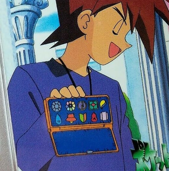 Complete Gary Oak Kanto Rival Pokemon Gym Badge Set of 10 Anime Exclusive  Gold Pins Frame or No Frame Options - Etsy UK
