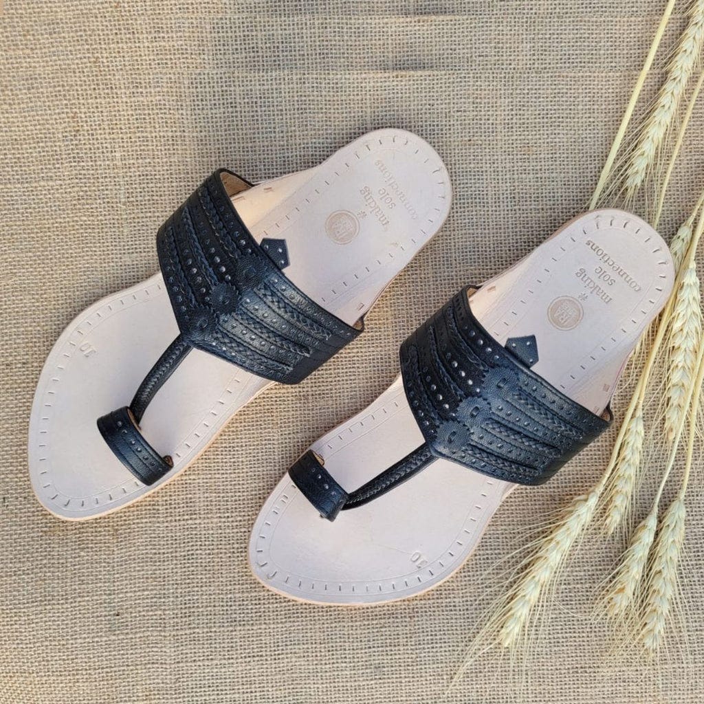 CLASSIC BLACK  MENS KAANCHA KOLHAPURI