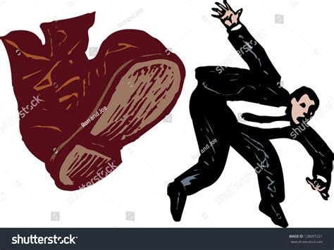Vector Illustration Man Getting Kicked By Stock Vector (Royalty Free ...