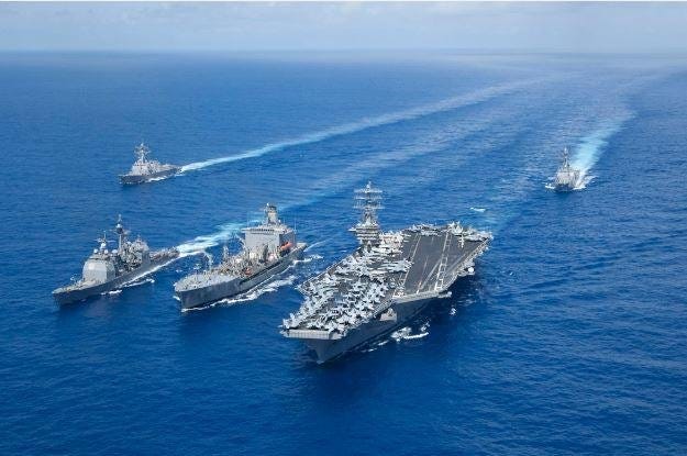 Aircraft carrier strike groups Nimitz, Reagan team up in Philippine Sea -  UPI.com