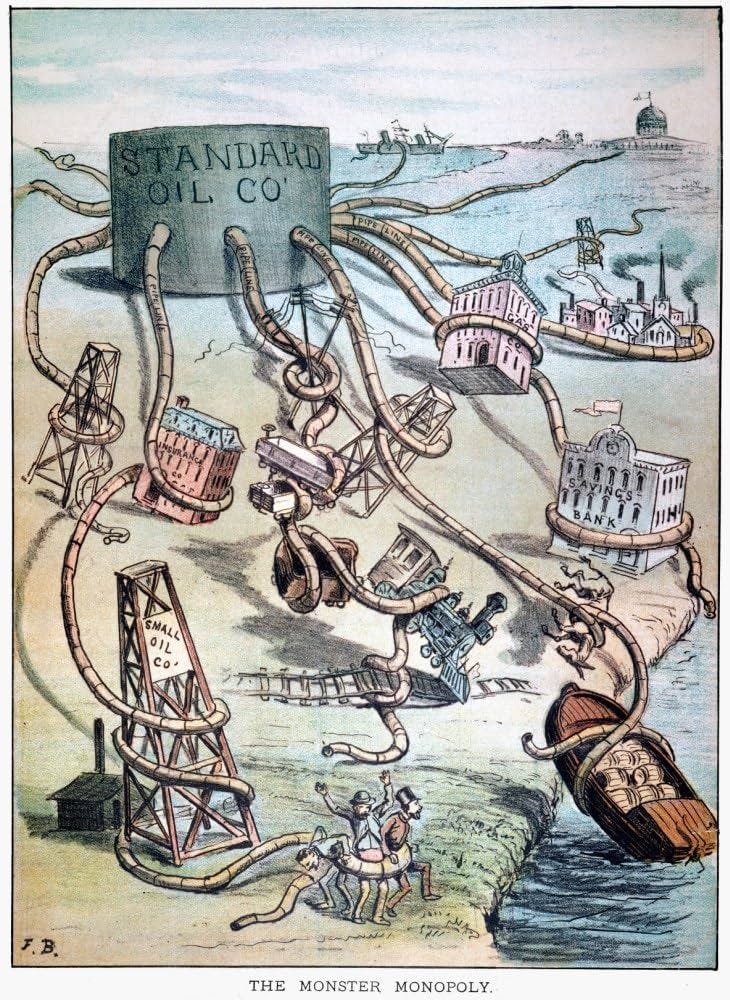Standard Oil Cartoon NMonster Monopoly American Cartoon 1884 Attacking John  D RockefellerS Standard Oil Company Poster Print by (18 x 24)