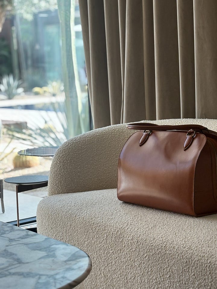Jonathan Ward icon leather weekend bag.