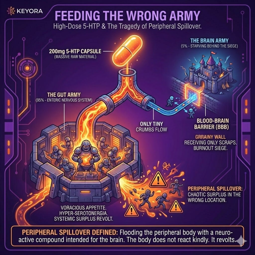 Peripheral Spillover feeds the Gut Army, triggering a Neuro-Endocrine Storm that starves the Brain Army and collapses total Neurological Sovereignty. Peripheral Spillover feeds the Gut Army, triggering a Neuro-Endocrine Storm that starves the Brain Army and collapses total Neurological Sovereignty.