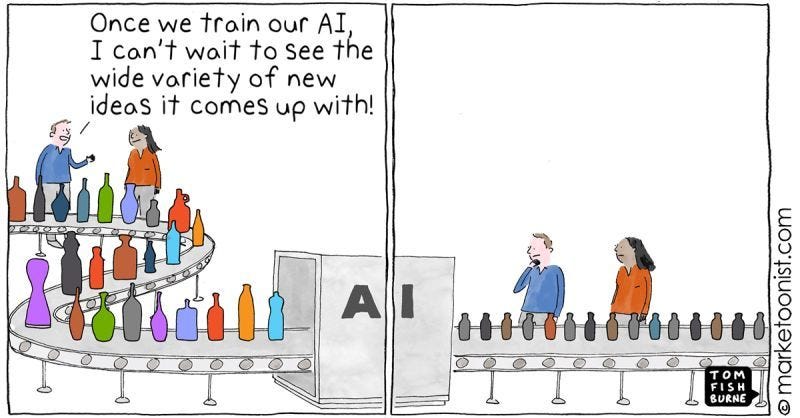 THE AI PARADOX - adore the insightful work of Tom Fishburne and this piece  struck a real cord with me. Personally speaking AI has been a productivity  unlock in so many great