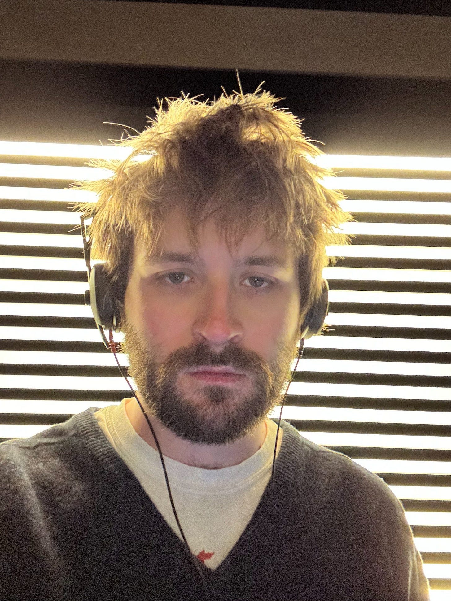 Tyler Bainbridge wearing headphones