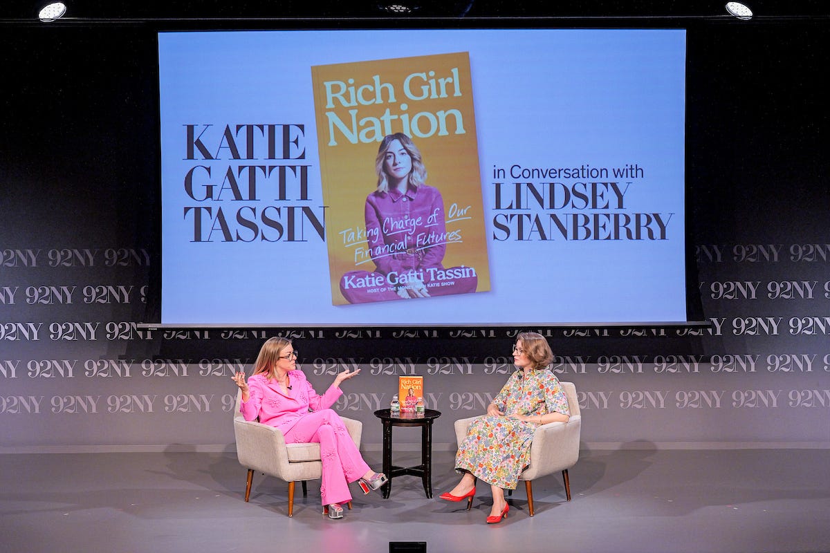 Photo of Katie Gatti Tassin (left) and Lindsey Stanberry (right) onstage at the 92nd Street Y
