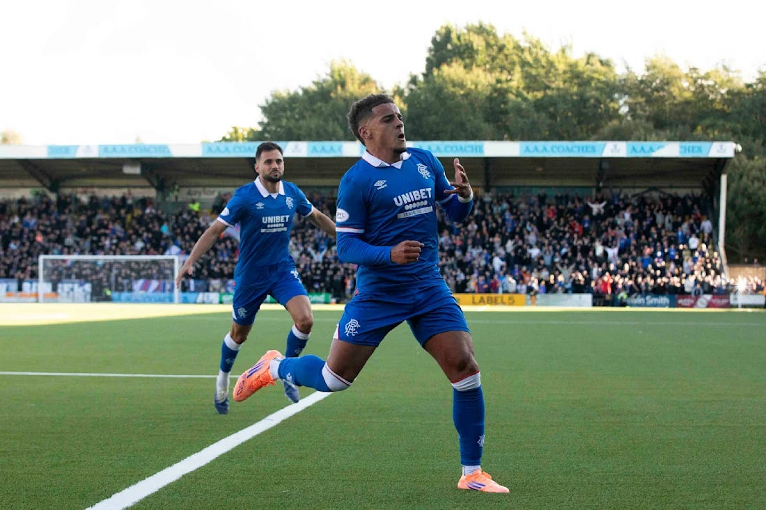 280925 Livingston v Rangers, Max Aarons Goal Celebration 83 280925 Livingston v Rangers, Max Aarons Goal Celebration 83