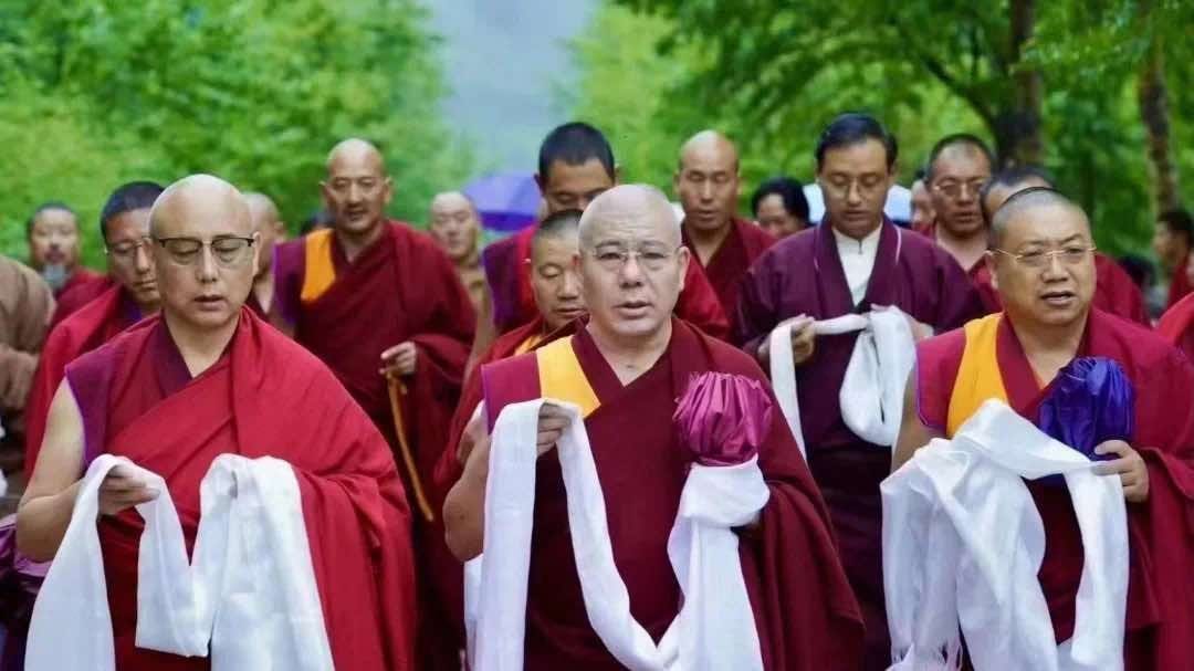 Leading staff of Ragya school with their farewell khata on school closure day. From left to right: Tsultrim Gyatso, Jigme Gyaltsen, and Dhong Yonten Gyatso Leading staff of Ragya school with their farewell khata on school closure day. From left to right: Tsultrim Gyatso, Jigme Gyaltsen, and Dhong Yonten Gyatso