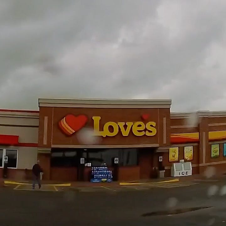 Picture of a Love's Travel Stop and a Casey's Breakfast Pizza
