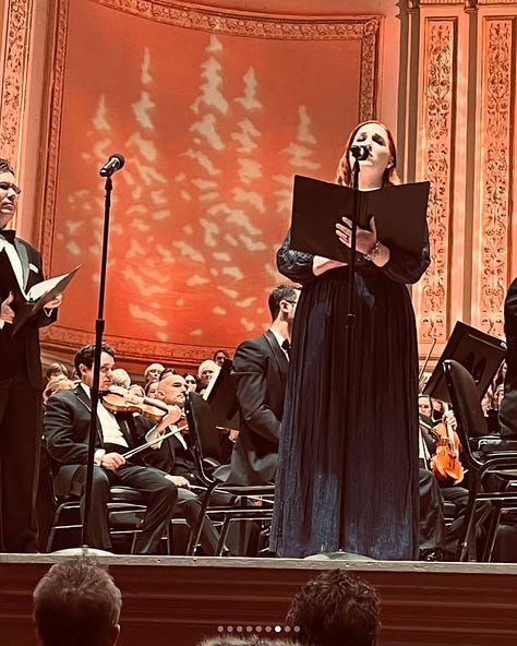 Photos on stage and back stage at Carneigie Hall