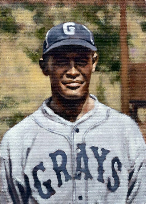 Negro League color studies Rube Foster Barney Brown Buck O’Neil Satchel Paige Ray Brown