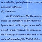 'Waiver' in Defense Bill OK's More U.S. Military Gain-of-Function Experiments on 'Pandemic Pathogens': H.R. 8800