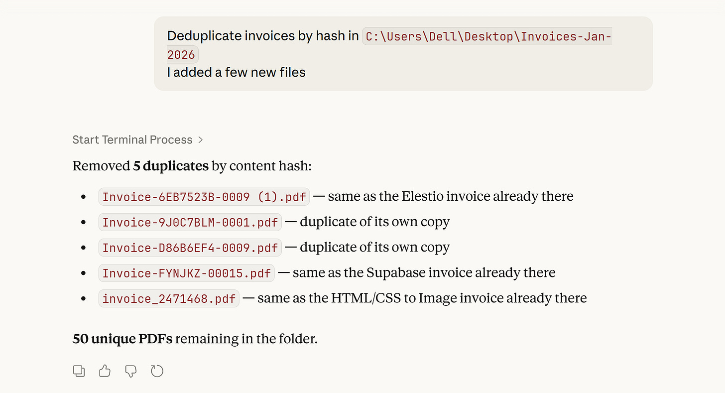 Example: Claude Desktop Claude Desktop with Desktop Commander reorganized files in my desktop. Works in Claude Chat/Cowork/Code Tab. Example: Claude Desktop Claude Desktop with Desktop Commander reorganized files in my desktop. Works in Claude Chat/Cowork/Code Tab.