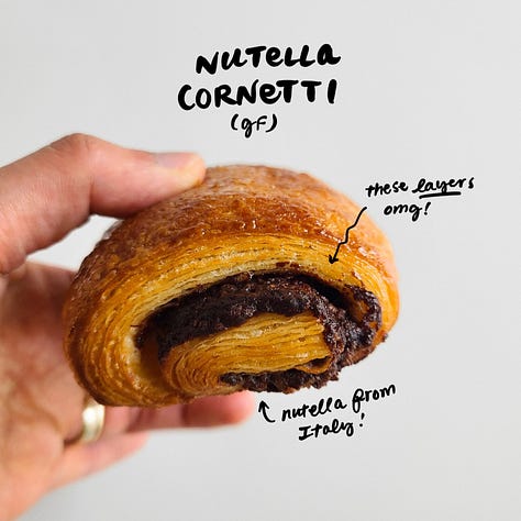 gluten-free nutella cornetti