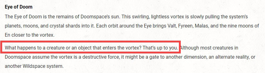 The worst part of Spelljammer, Doomspace