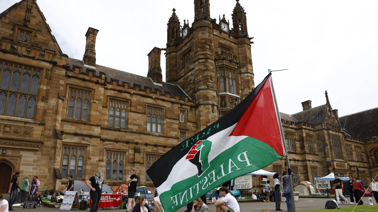 Chris Kenny: Sydney University pro-Palestine camp shows topsy-turvy world  of warriors for radical chic | The Australian