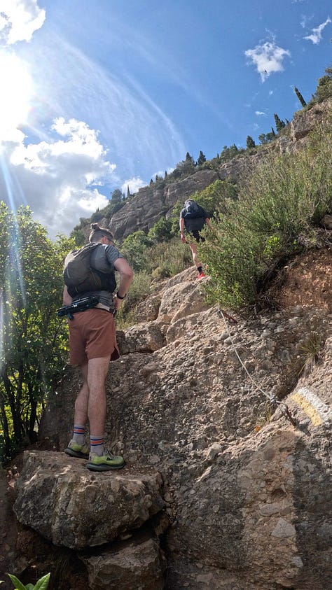 The climb from Monistrol de Monsterrat towards the Monestary
