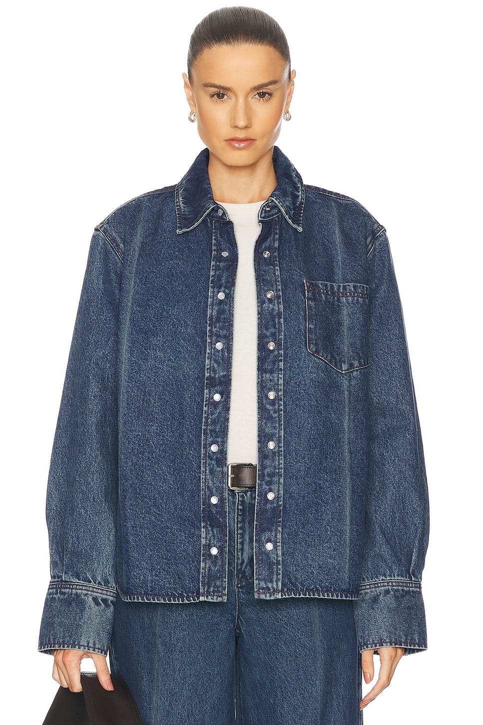Image 1 of GRLFRND Mae Button Down in Lake Tahoe