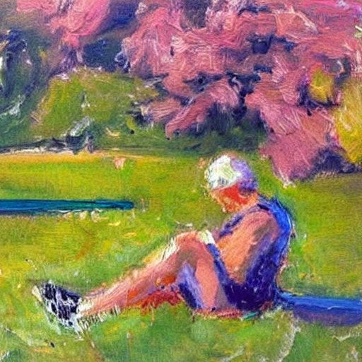 Stable Diffusion Playground https://stablediffusionweb.com/ eat less exercise more is bad advice people in impressionist painting