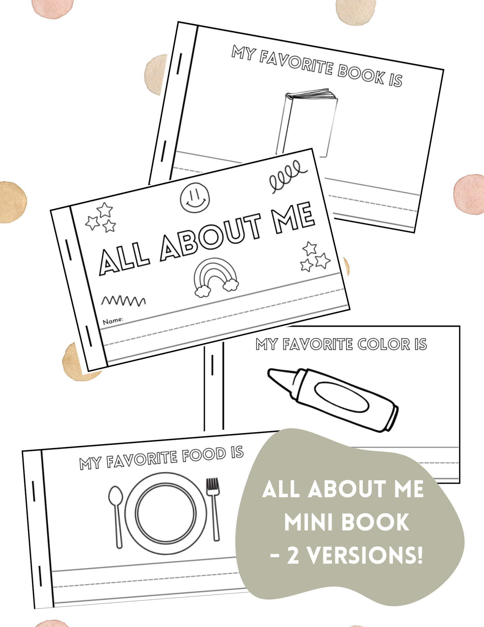 All About Me Mini Book - by Wendy | Ohhappyplayday