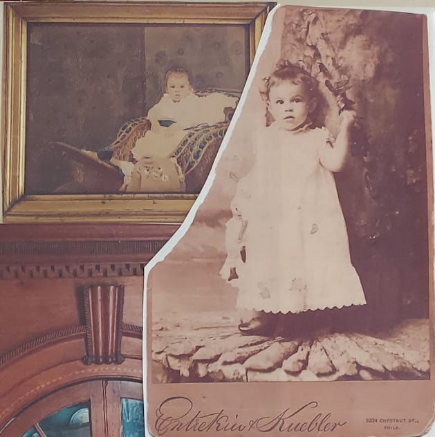 Baby in a stroller c. 1885