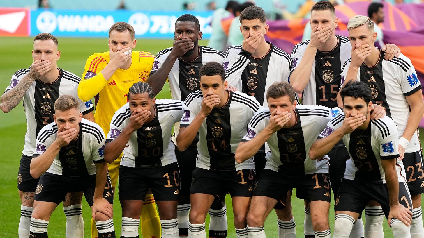 Mundial de Qatar: La protesta de Alemania en su debut: “Acabó la función de  Infantino, ahora es el turno de los futbolistas” | Universo Mundial Qatar  2022 | EL PAÍS