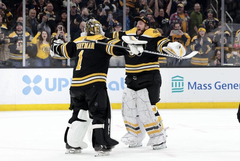 Linus Ullmark Jeremy Swayman Boston Bruins Linus Ullmark Jeremy Swayman Boston Bruins