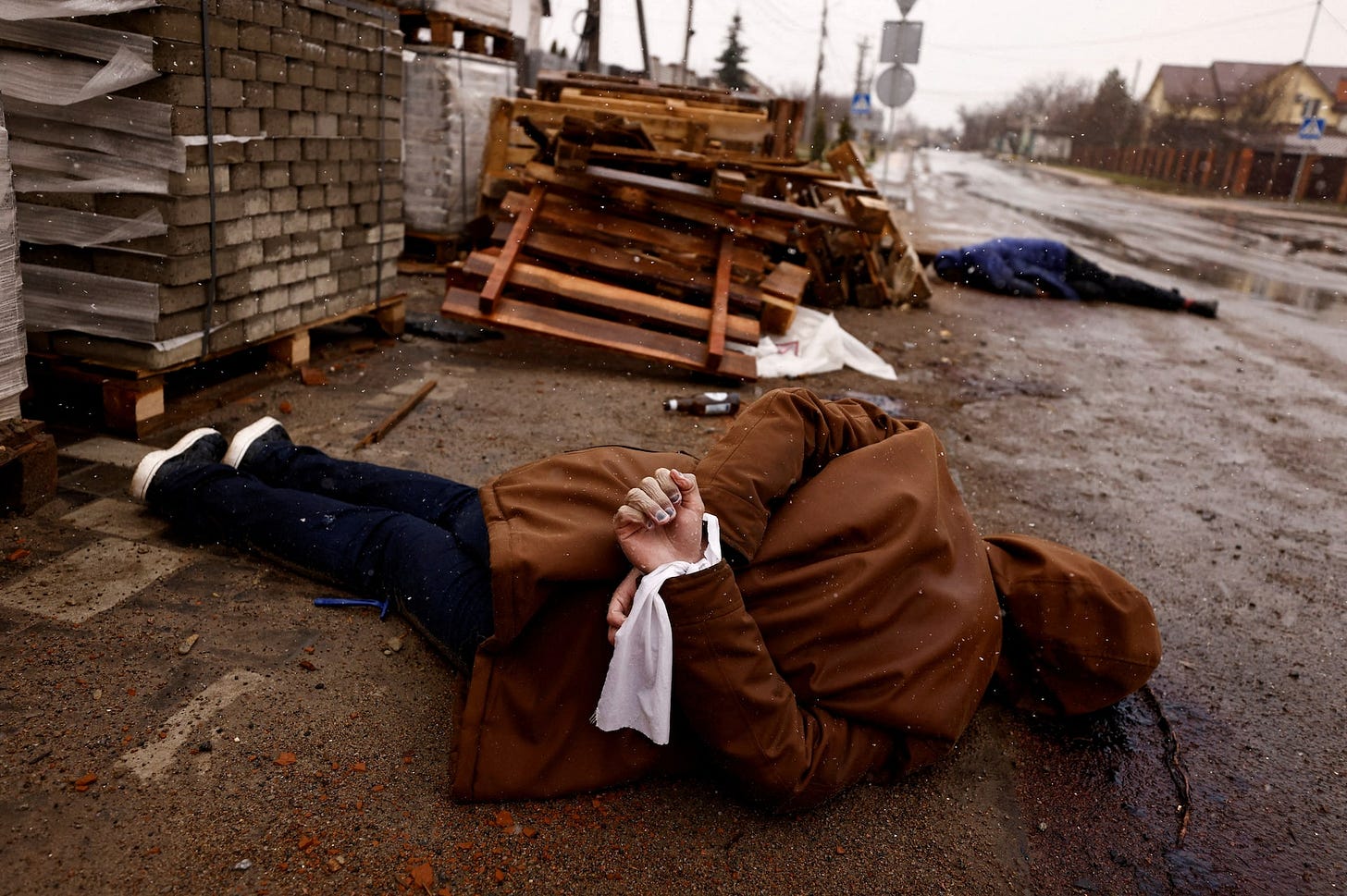 Bodies of civilians lie on the street, amid Russia's invasion on Ukraine, in Bucha
