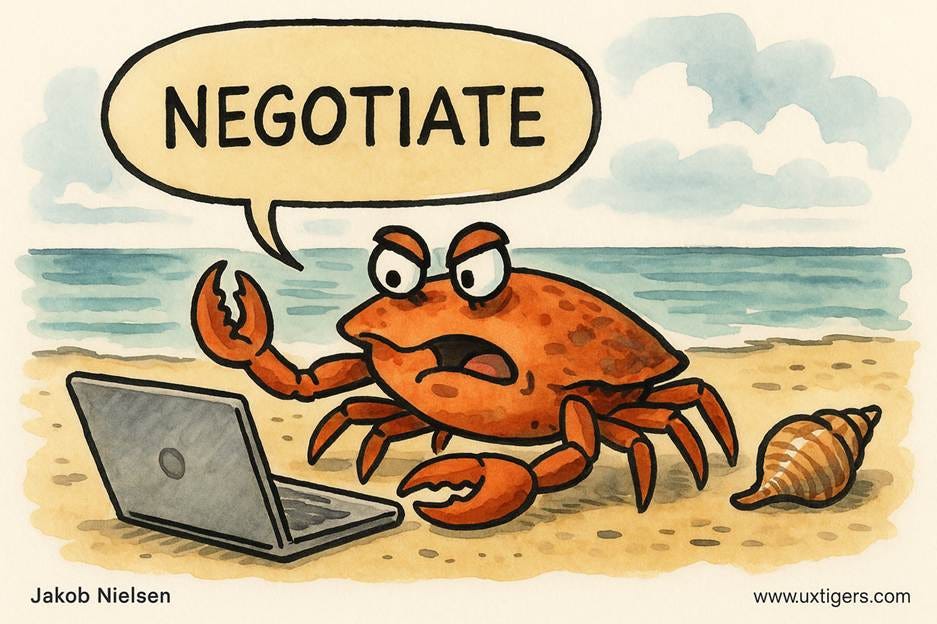 A cartoon of a crab on a beach with a computer

AI-generated content may be incorrect.