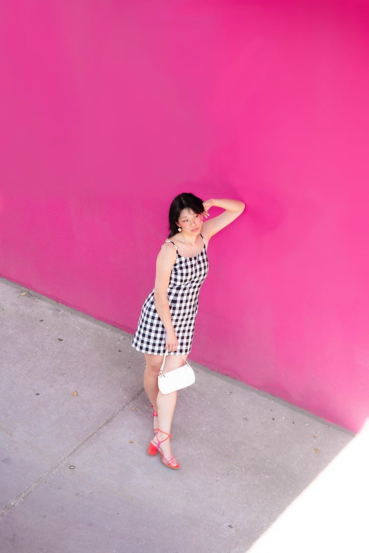 pink and black gingham dress Mom & Me
