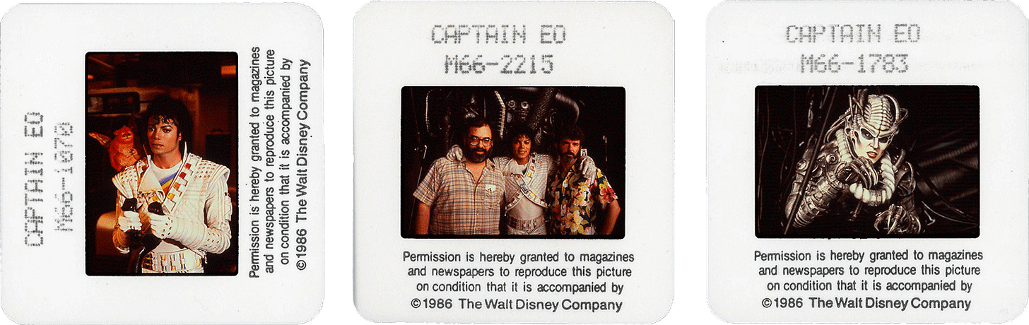 CAPTAIN EO slides; courtesy of The Walt Disney Company. CAPTAIN EO slides; courtesy of The Walt Disney Company.