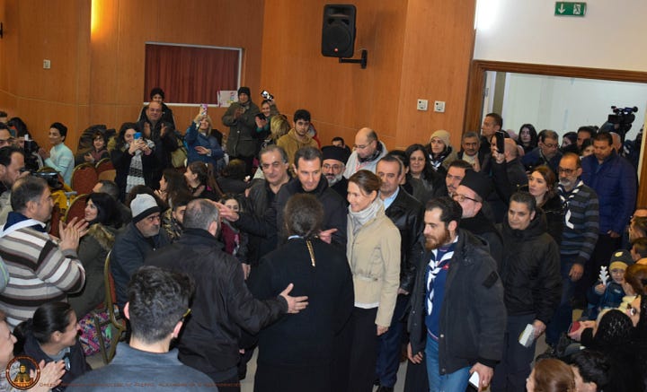 Το προεδρικό ζεύγος στο ελληνορθόδοξο Μητροπολιτικό Ναό Προφήτη Ηλία στο Χαλέπι