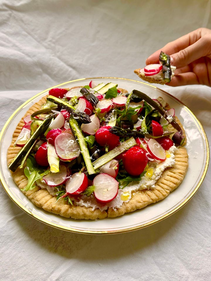 Radish and asparagus tart recipe