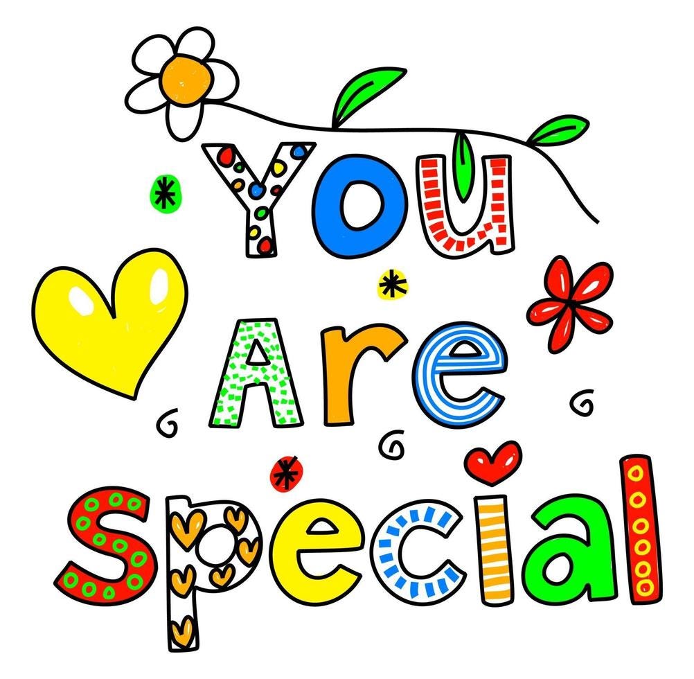 You Are Special Hand Drawn Text Greeting Title 3288147 Vector Art at ...